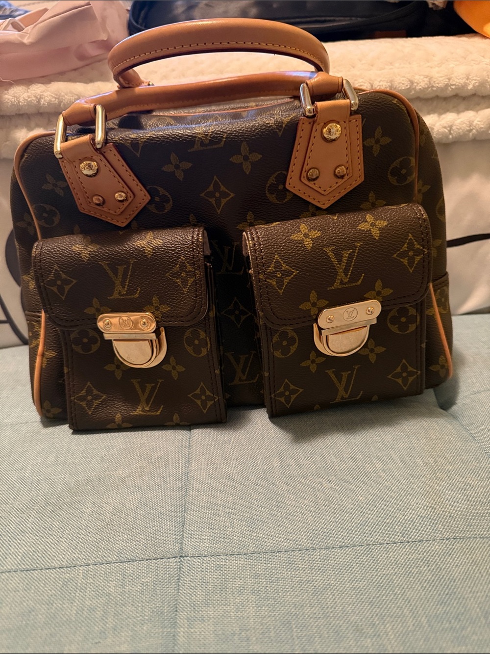 Brown Monogram Canvas Manhattan Bag